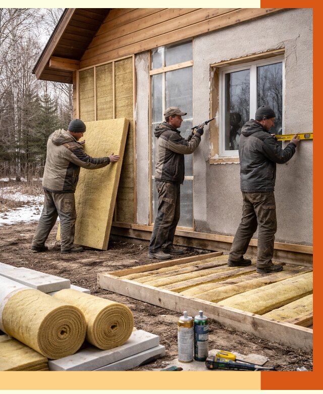 Утепление дачного дома в Ногинске от 4812 руб/м2 — недорого | ТепломастерНгн