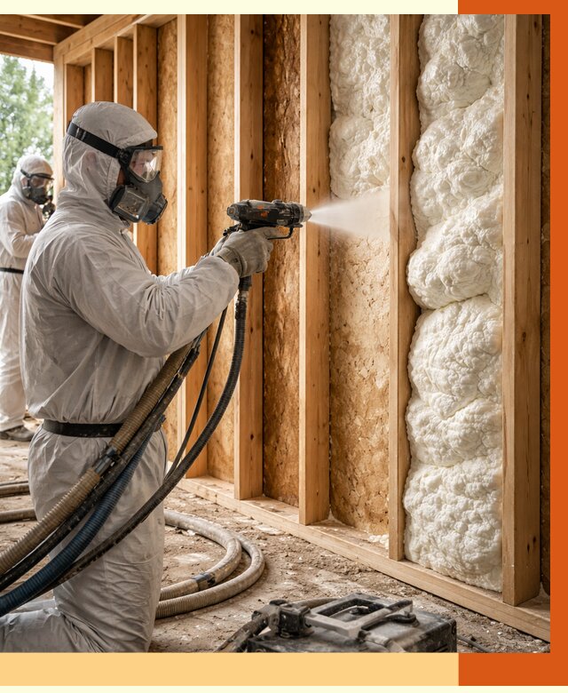 Утепление каркасного дома ППУ в Ногинске от 2837 руб./м2 — работа под ключ | ТепломастерНгн