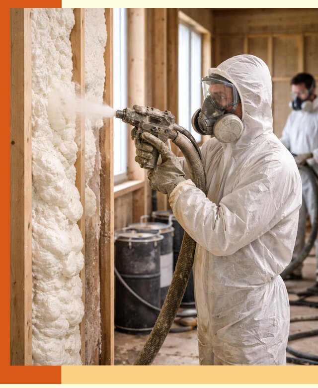 Утепление каркасного дома пенополиуретаном в Ногинске