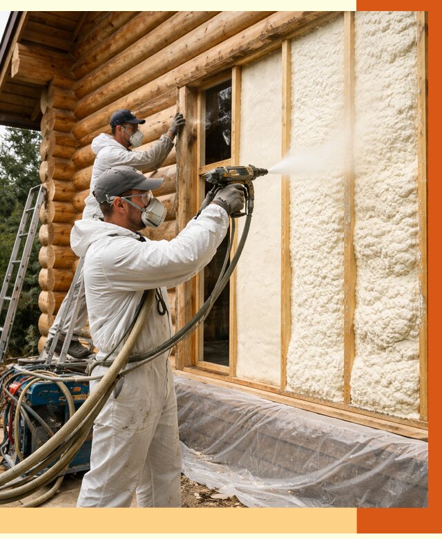 Утепление деревянного дома ППУ в Ногинске от 4255 руб/м2 | ТепломастерНгн — под ключ