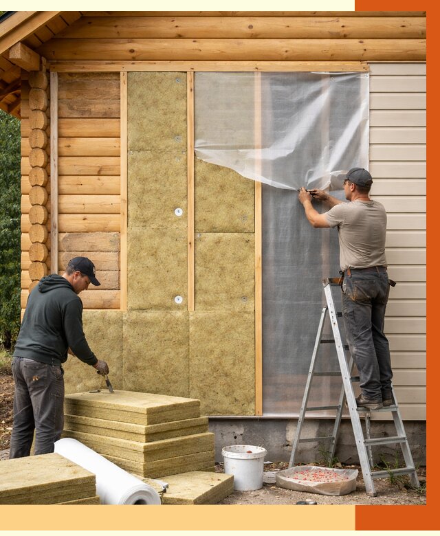 Утепление дома из бруса в Ногинске от 3799 руб./м2 — работы под ключ | ТепломастерНгн