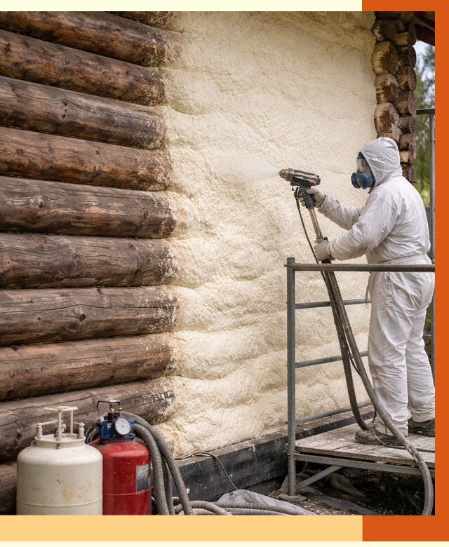 Утепление бревенчатого дома ППУ в Ногинске под ключ от 6332 руб. | ТепломастерНгн