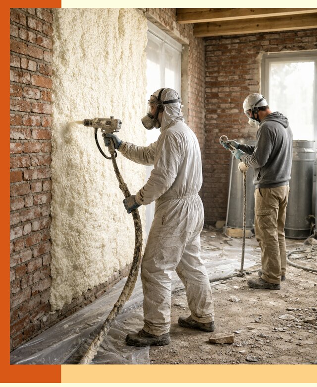 Утепление кирпичного дома пенополиуретаном в Ногинске