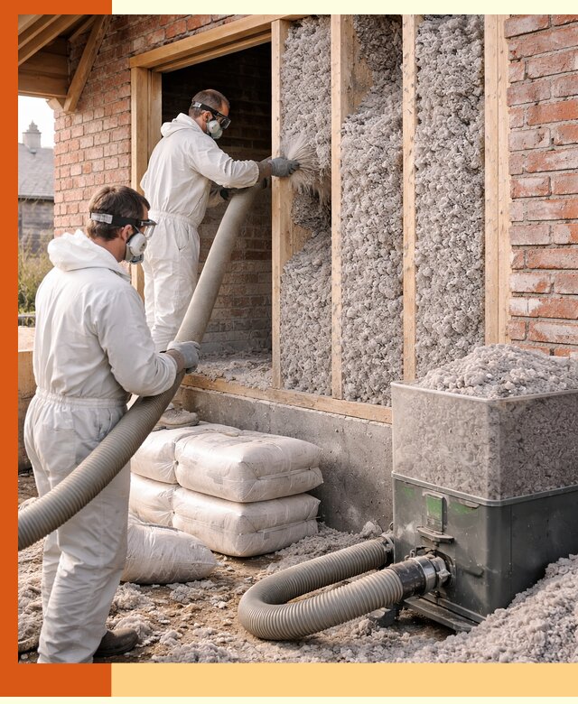 Утепление кирпичного дома эковатой в Ногинске