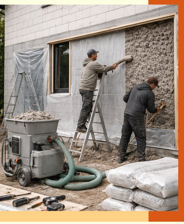 Утепление дома из газобетона эковатой в Ногинске от 4559 руб./м2 | ТепломастерНгн