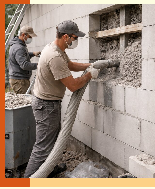 Утепление дома из газобетона эковатой в Ногинске