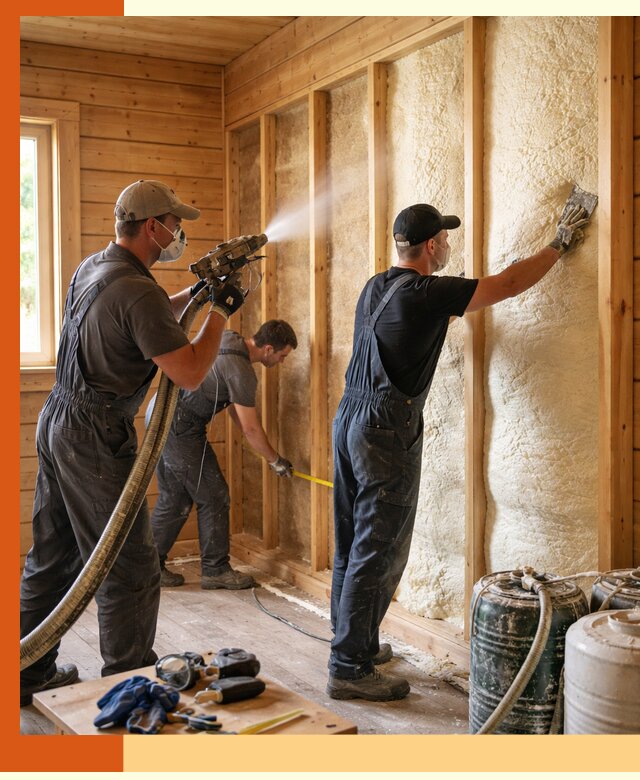 Утепление бани пенополиуретаном (ППУ) в Ногинске