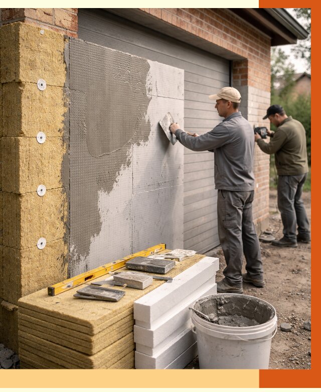 Утепление гаража снаружи в Ногинске от 4255 руб. за м2 — наружное утепление под ключ | ТепломастерНгн