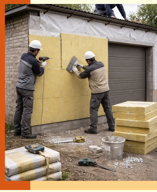 Утепление гаража снаружи в Ногинске качественно и надёжно