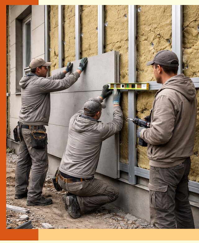 Утепление вентилируемого фасада под ключ в Ногинске