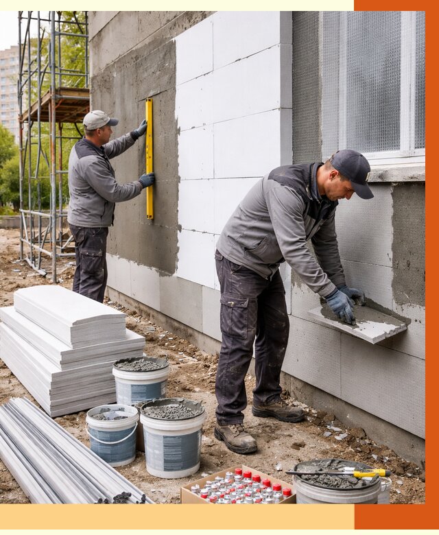 Утепление фасада и стен снаружи в Ногинске от 4255 руб. | ТепломастерНгн