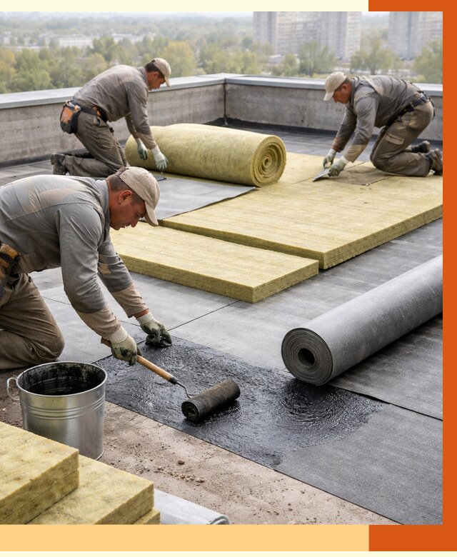 Утепление плоской крыши в Ногинске от 7294 руб./м2 под ключ | ТепломастерНгн