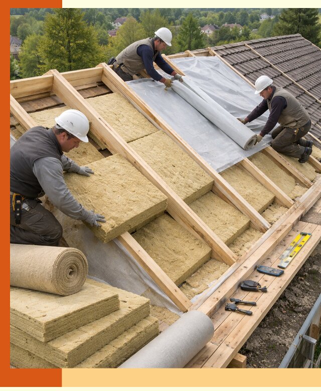 Утепление скатной крыши в Ногинске качественно и надёжно