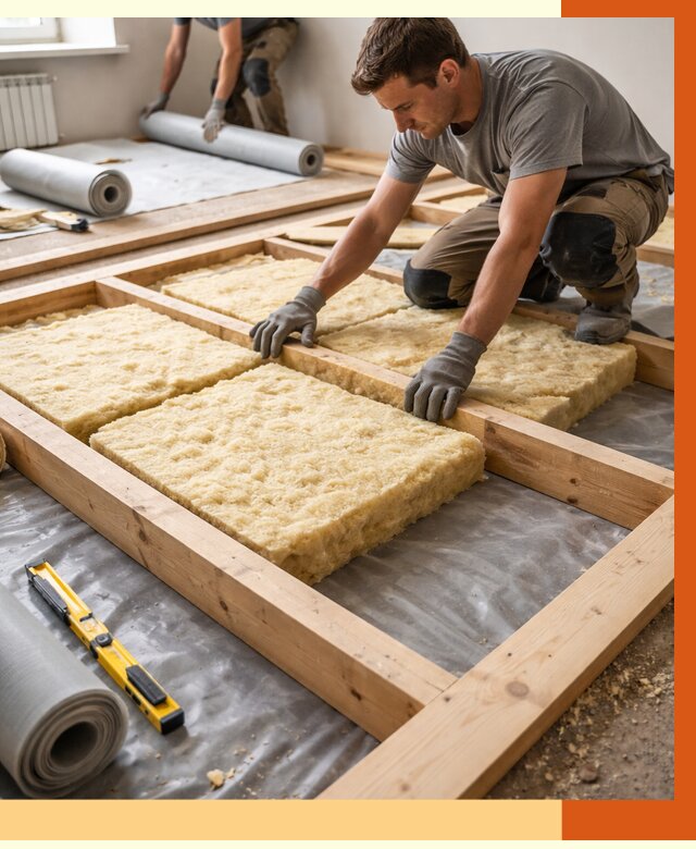 Утепление деревянного пола в Ногинске от 1520 руб./м2 под ключ | ТепломастерНгн