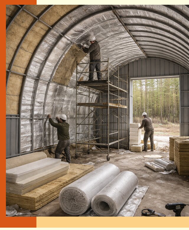 Утепление арочного ангара под ключ в Ногинске