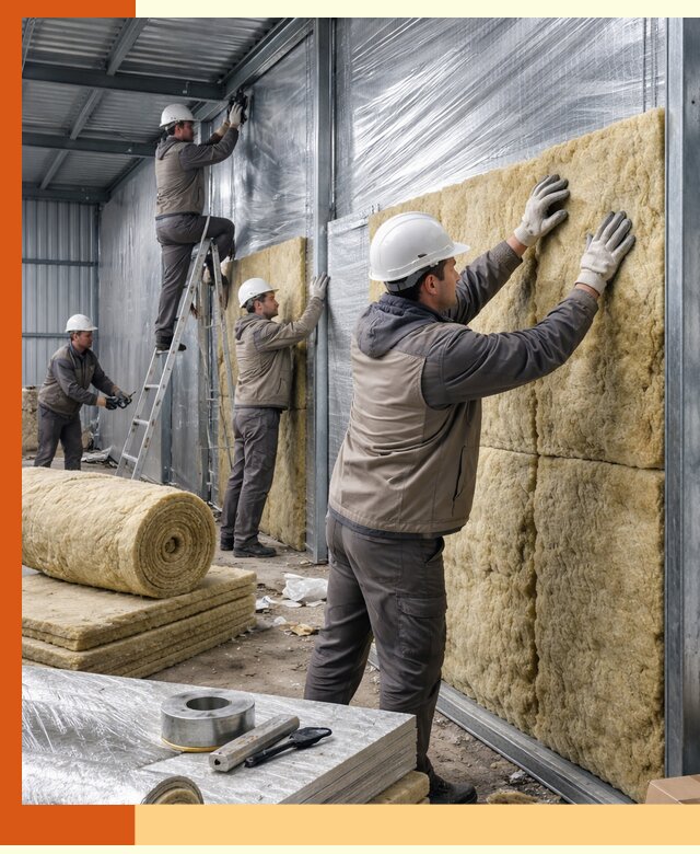 Утепление металлического склада в Ногинске: теплоизоляция и герметизация