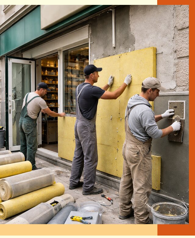 Утепление магазина в Ногинске от 4559 руб/м2 — цена, стены и снаружи | ТепломастерНгн