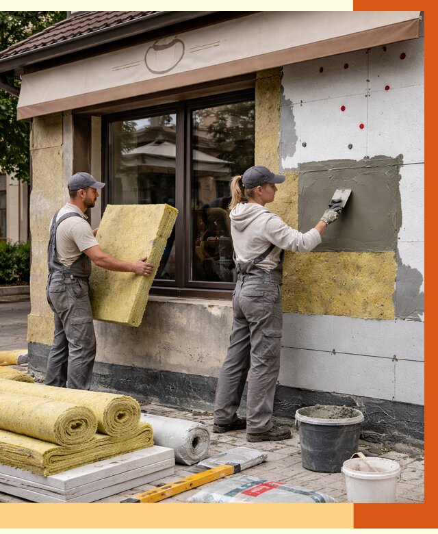 Утепление кафе в Ногинске от 4255 руб/м2 — комплексно под ключ | ТепломастерНгн