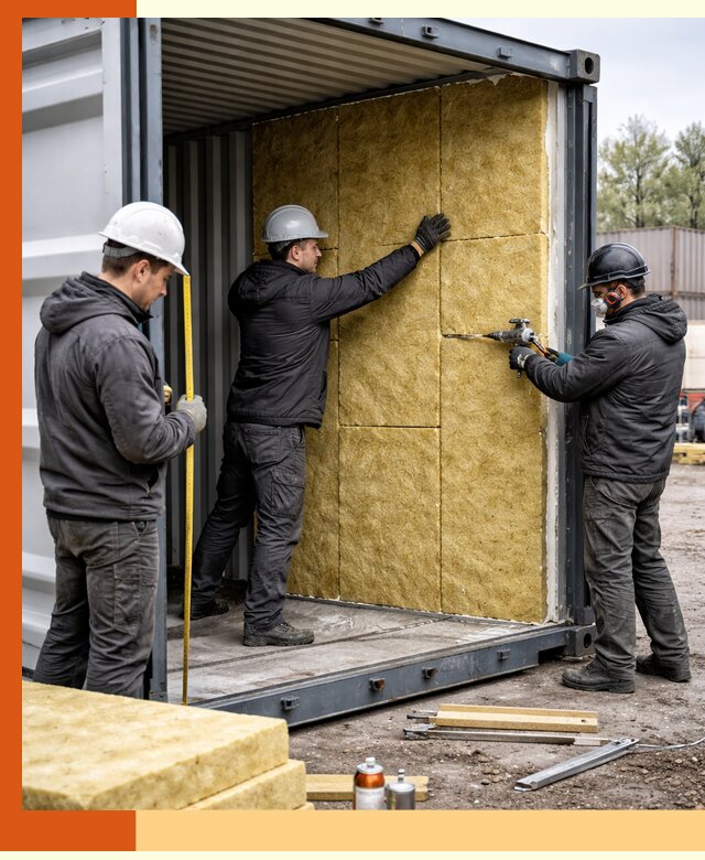 Утепление морского контейнера в Ногинске: надежная теплоизоляция и защита