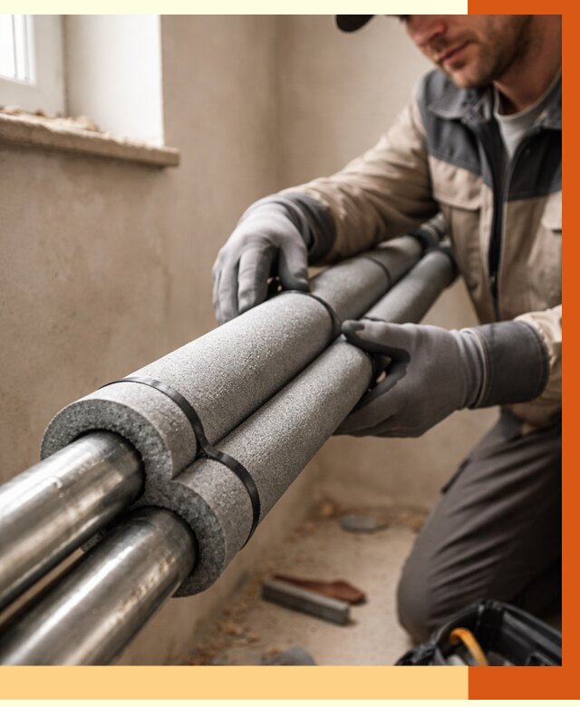 Утепление труб отопления в Ногинске от 2887 руб. за м² — услуги под ключ | ТепломастерНгн