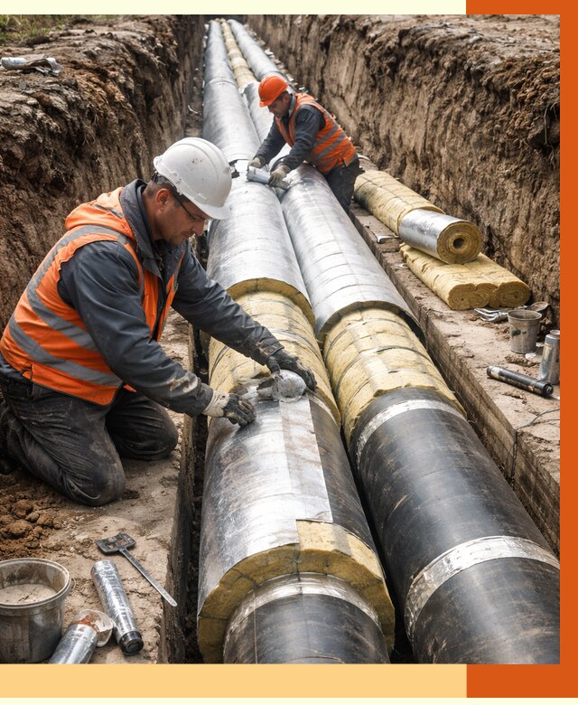 Утепление теплотрассы в Ногинске от 4559 руб./м2 — ппу и комплексная изоляция | ТепломастерНгн