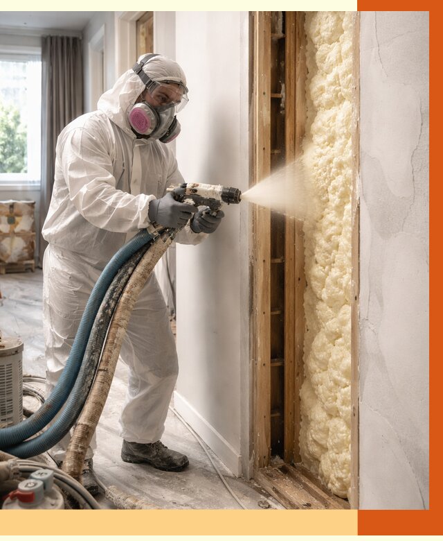 Межстеновое утепление ППУ в Ногинске от 2786 руб/м2 — межстенное утепление под ключ | ТепломастерНгн