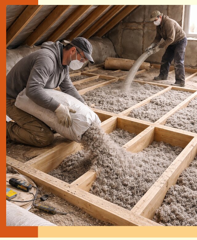 Заполнение полостей чердачного перекрытия в Ногинске качественно и надёжно