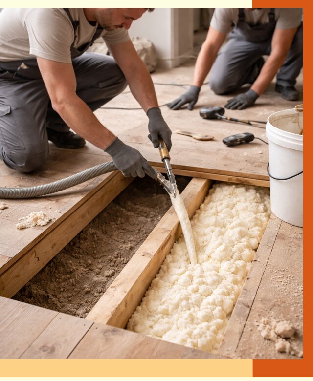 Заполнение пустот пола в Ногинске от 2735 руб. — утепление пустот пола под ключ | ТепломастерНгн