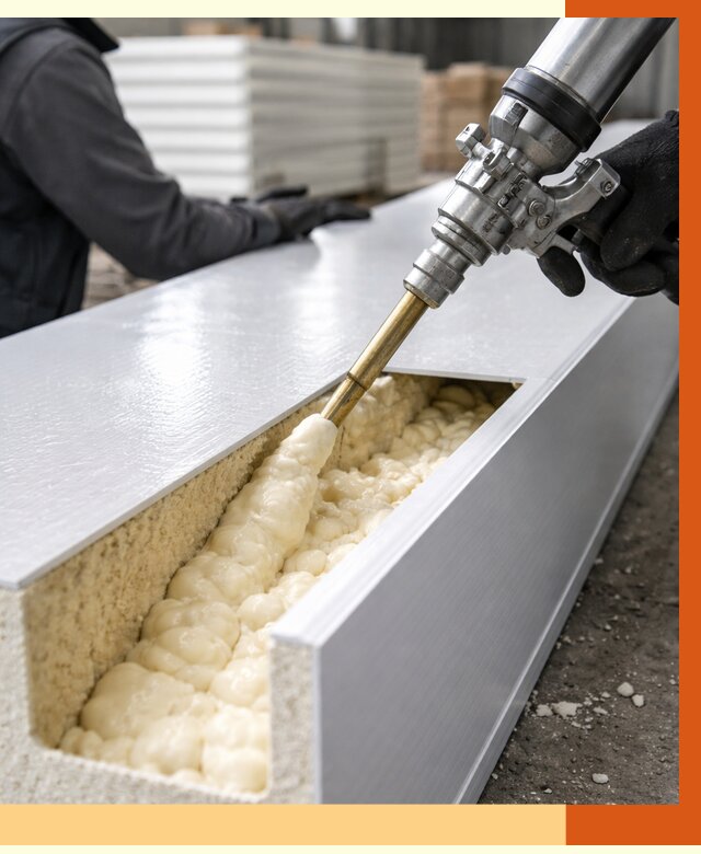 Заполнение пустот холодильных панелей в Ногинске от 7598 руб. | ТепломастерНгн