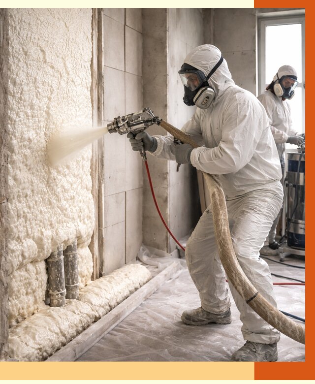 Напыление пенополиуретана в Ногинске от 7598 руб./м2 — услуги и монтаж ППУ | ТепломастерНгн