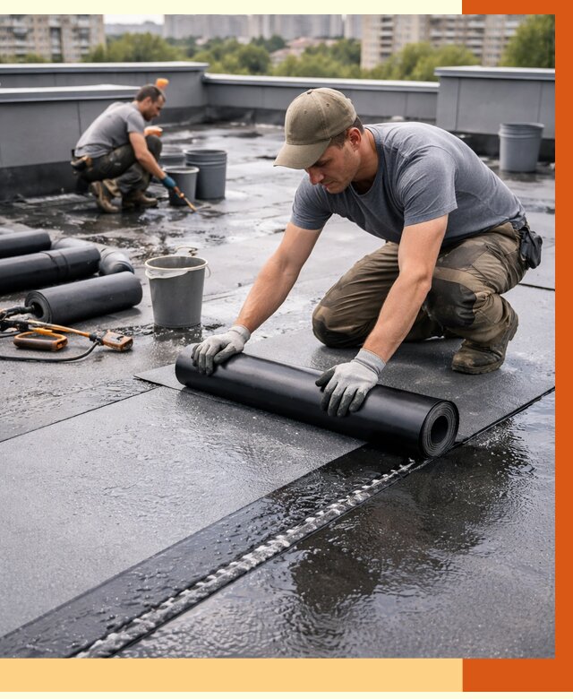Гидроизоляция плоской кровли в Ногинске от 4559 руб./м2 — профессионально | ТепломастерНгн
