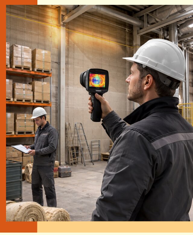 Тепловизионное обследование склада и выявление утечек в Ногинске