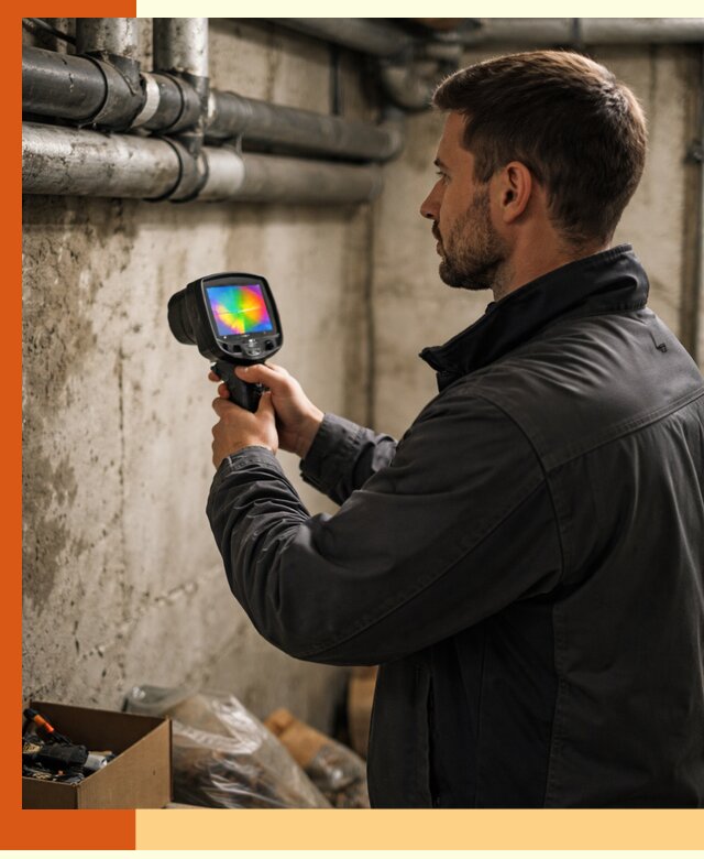 Тепловизионное обследование подвала в Ногинске для поиска утечек тепла