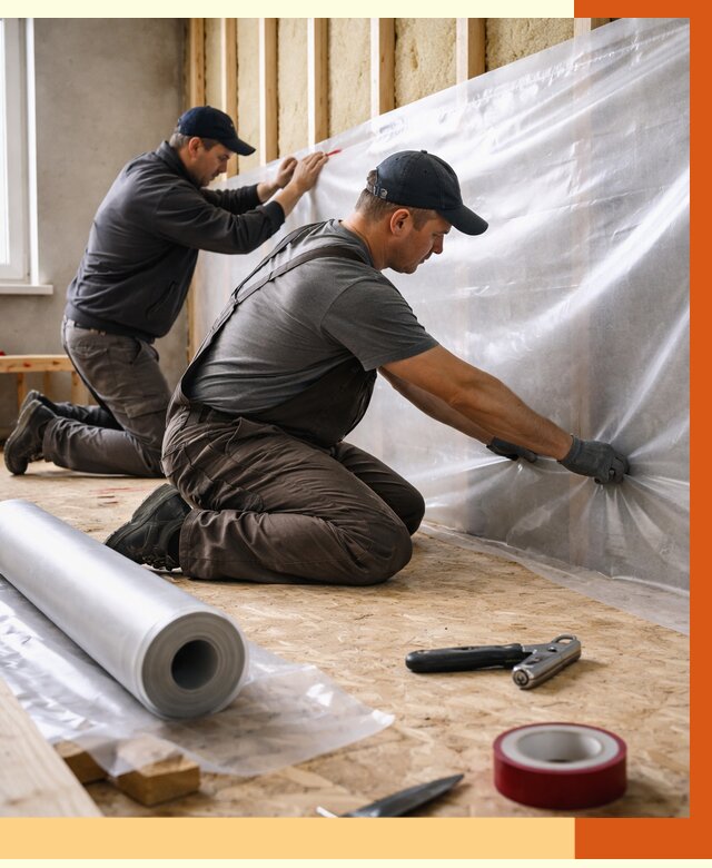 Монтаж пароизоляции в Ногинске от 2533 руб. — установка и укладка под ключ | ТепломастерНгн