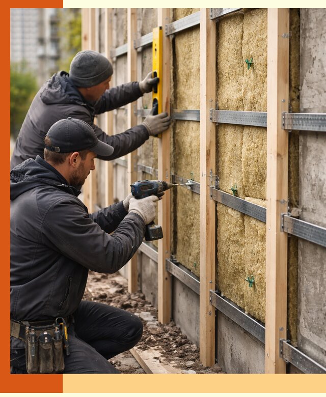 Монтаж обрешетки под утепление зданий и квартир в Ногинске